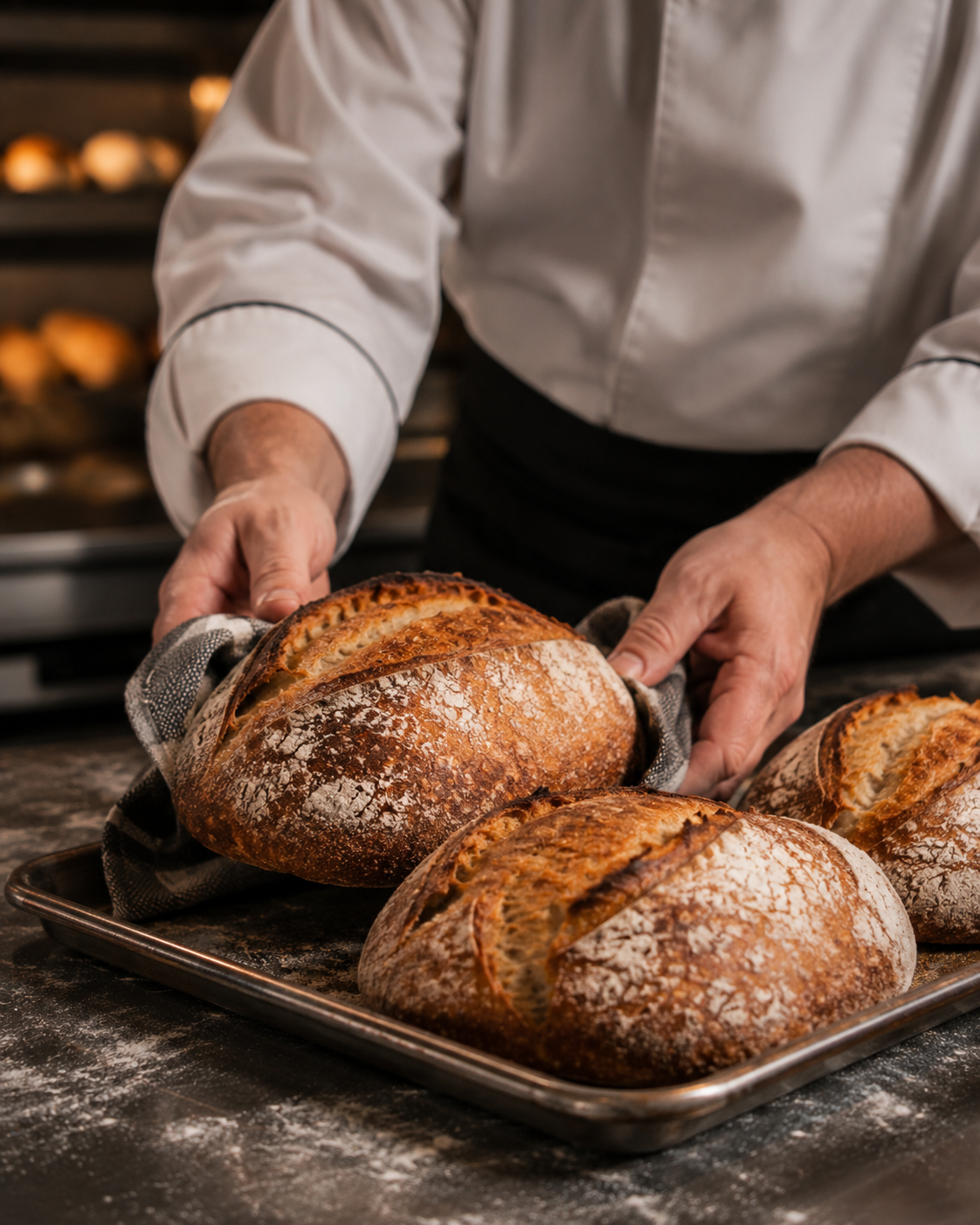Frisch gebackenes Brot aus eigener Herstellung
